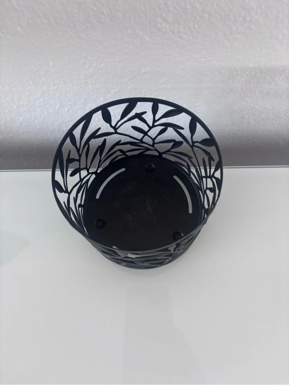 New BATH and BODY WORKS Black Vines Pattern FLORAL 3 Wick Candle Holder NWT